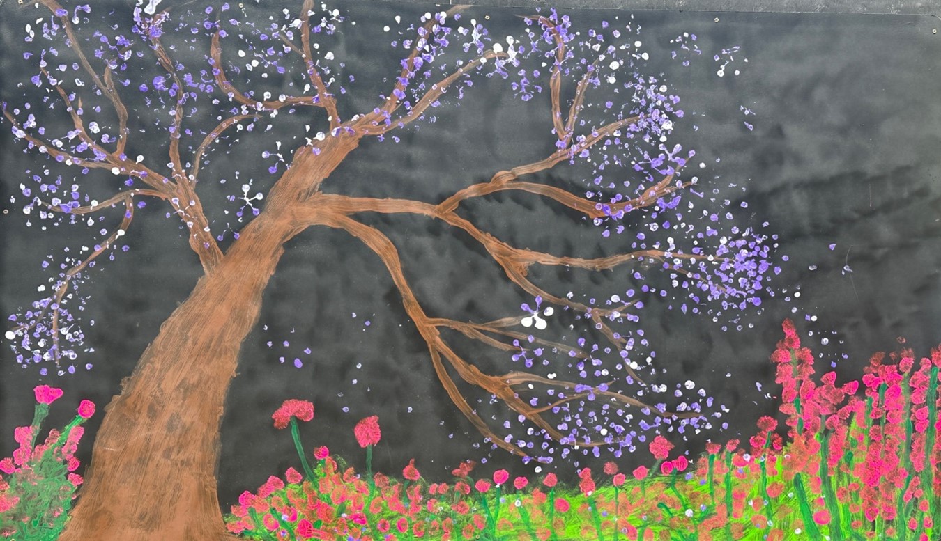 Jacaranda painting done by 0-3 year olds