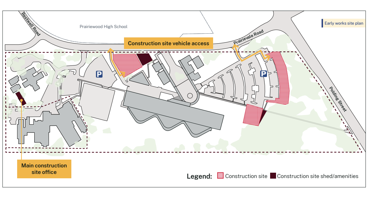 A colourful diagram showing the plans for a hospital