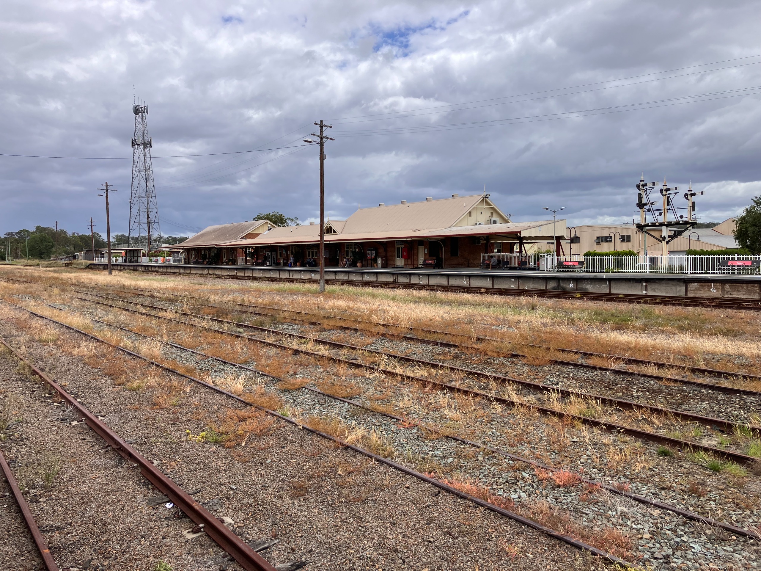Rail tracks in front of Taree Railway Station, Heritage NSW. January 2026