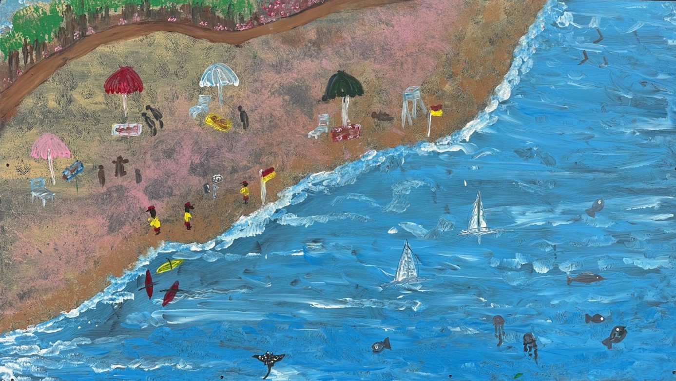 ‘Beach Life’ painted by 3- to 5-year-olds from Westmeadow Childcare